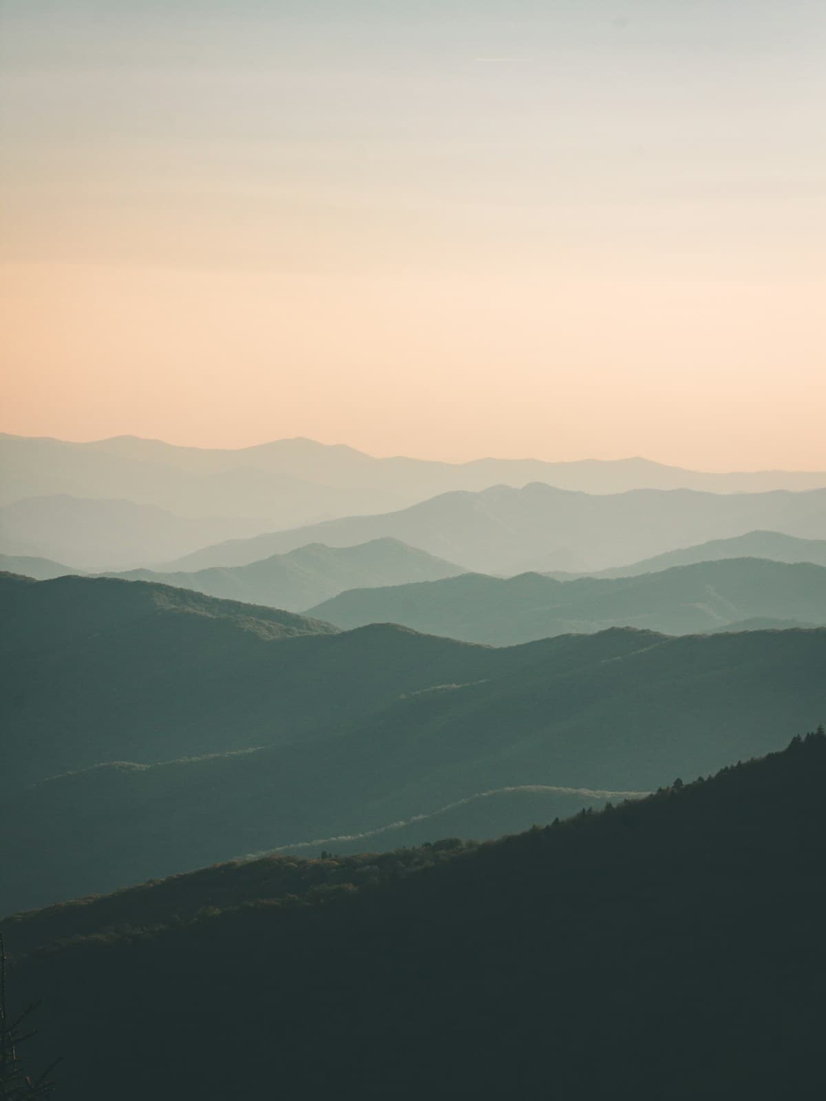 Layered mountain ridges extending toward the horizon