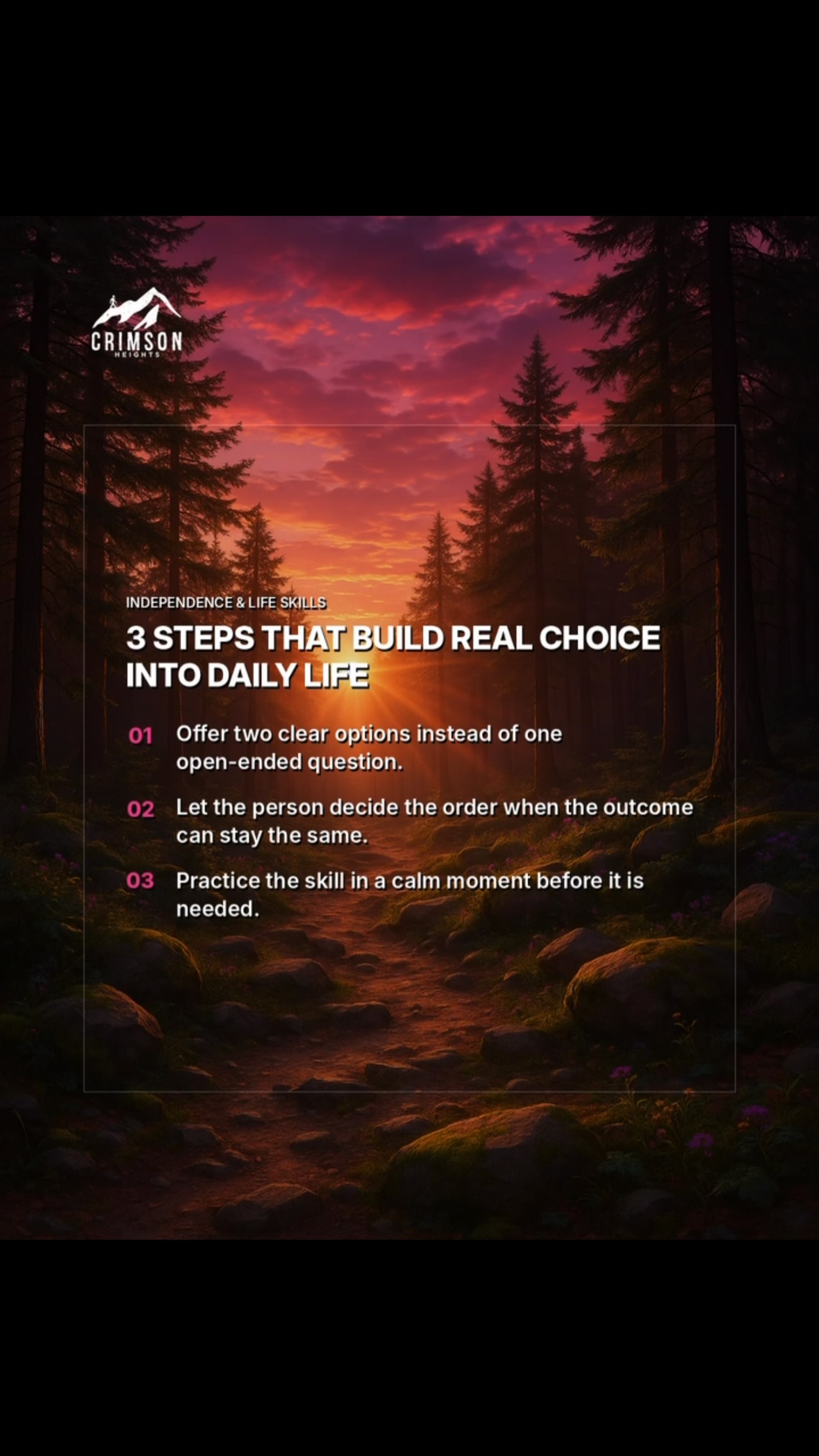 In a power struggle? Provide choice, let them come to the conclusion.